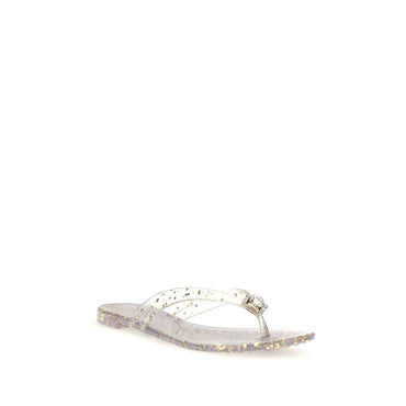 Casadei Gold Polyurethane Flat Sandals