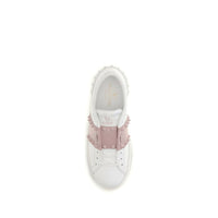 Valentino Garavani White Calf Leather Bos Taurus Athletic Sneakers