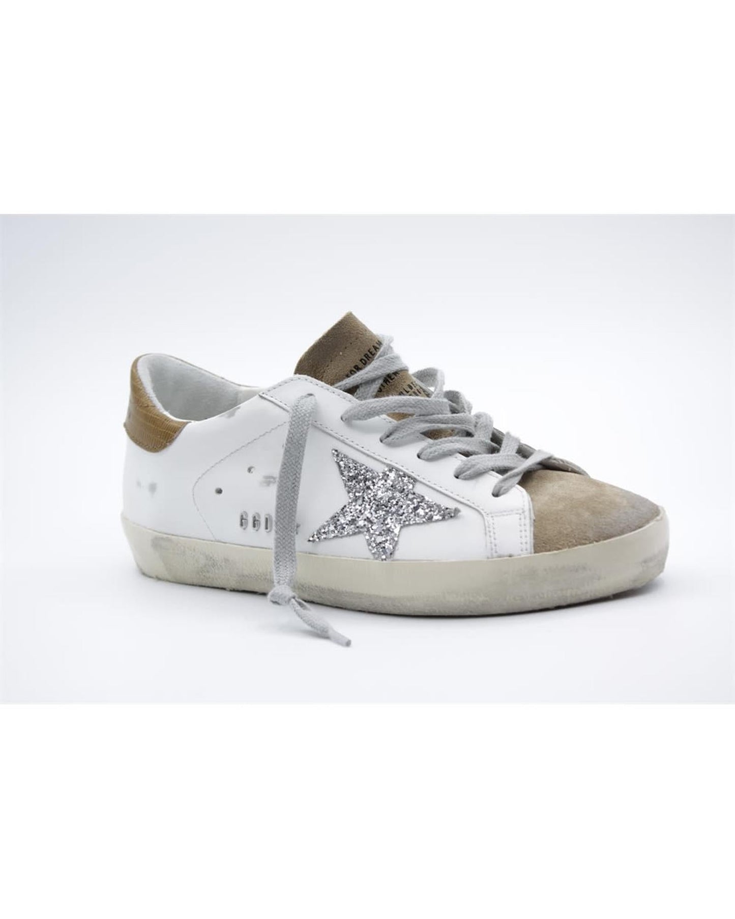 Golden Goose Brown Leather And Textile Low Top Sneakers