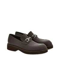 Salvatore Ferragamo Brown Calfskin Slip-On Loafers
