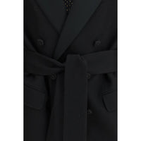 Valentino Black Fleece Wool Blazer