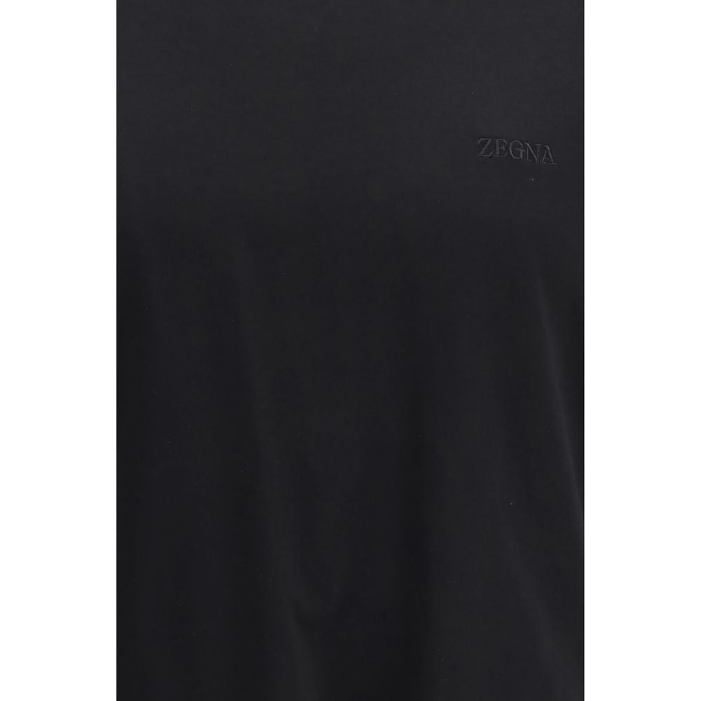 ZEGNA Black Cotton Polo Shirt