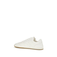 Prada Cream Calf Leather Bos Taurus Low Top Sneakers