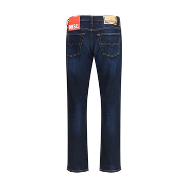 Diesel Blue Cotton Relaxed Fit Jeans