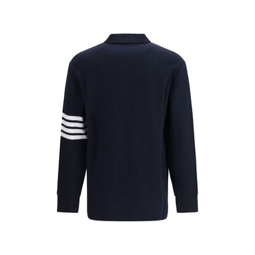 Thom Browne Blue Cotton Polo Shirt