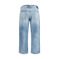 Margiela Light Blue Cotton Cropped Jeans