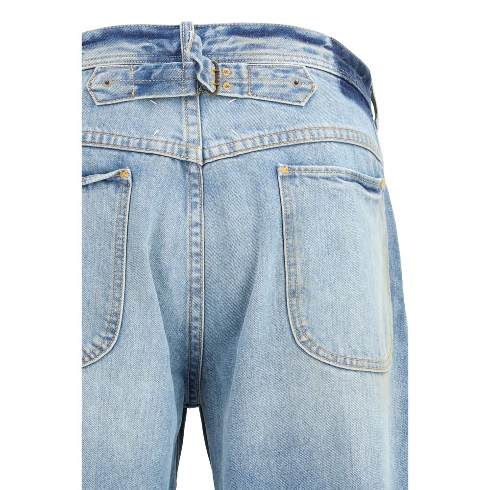Margiela Light Blue Cotton Cropped Jeans