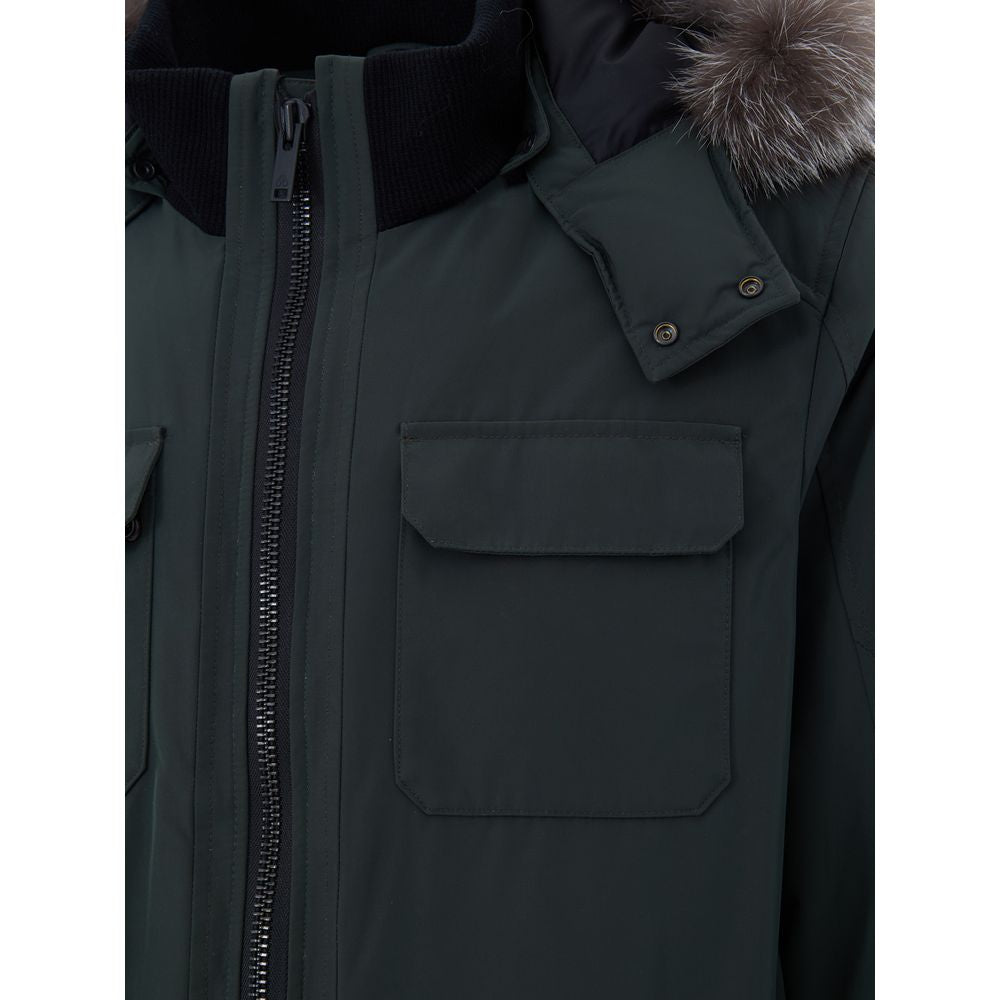 Moose Knuckles Green Nylon Parka