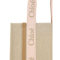 Chloé Brown Linen Shoulder Bag
