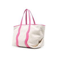 Palm Angels White Canvas Tote Bag
