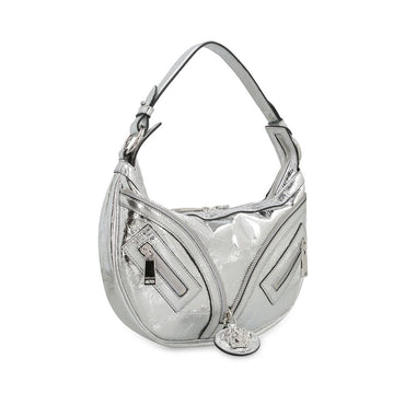 Versace Silver Lamb Leather Shoulder Bag