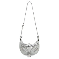 Versace Silver Lamb Leather Shoulder Bag