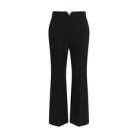 Valentino Black Fleece Wool Flared Pants