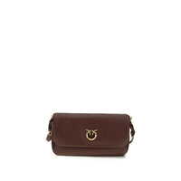 PINKO Brown Calf Leather Bos Taurus Shoulder Bag