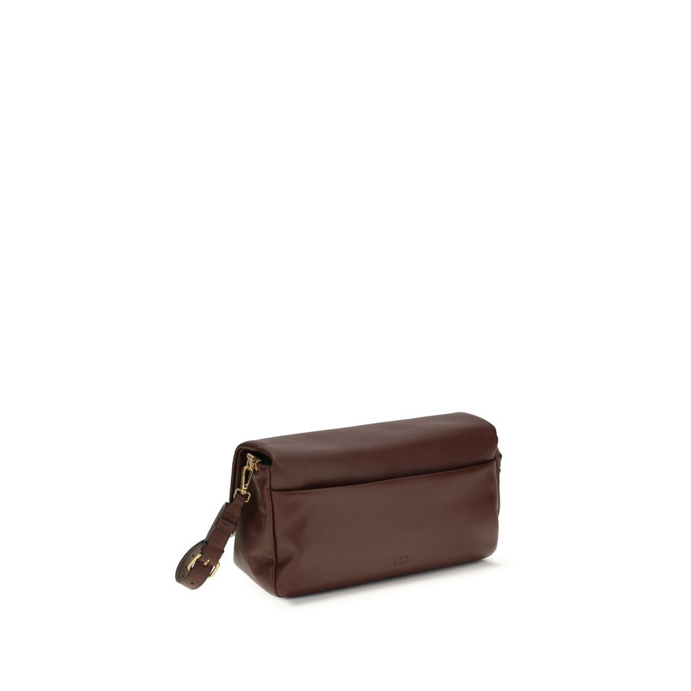 PINKO Brown Calf Leather Bos Taurus Shoulder Bag