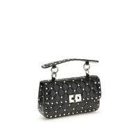 Valentino Garavani Black Calf Leather Bos Taurus Shoulder Bag