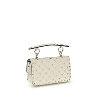Valentino Garavani Cream Calf Leather Bos Taurus Shoulder Bag