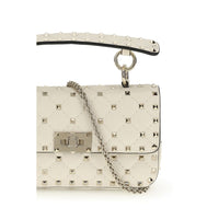 Valentino Garavani Cream Calf Leather Bos Taurus Shoulder Bag