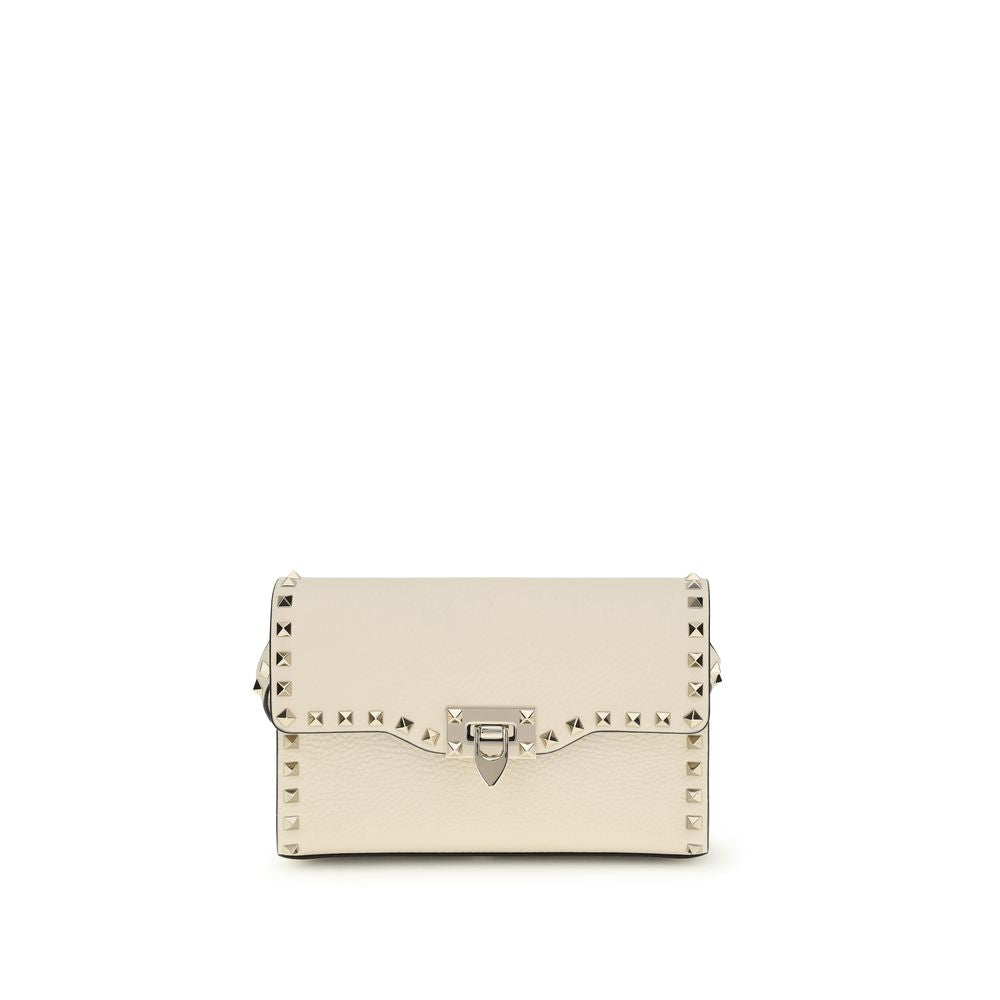 Valentino Garavani Cream Calf Leather Bos Taurus Shoulder Bag