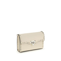 Valentino Garavani Cream Calf Leather Bos Taurus Shoulder Bag