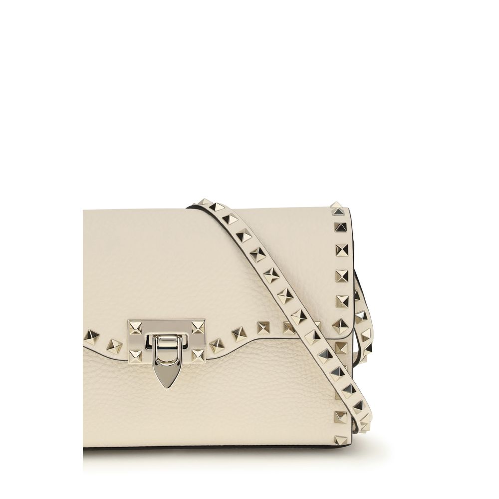 Valentino Garavani Cream Calf Leather Bos Taurus Shoulder Bag