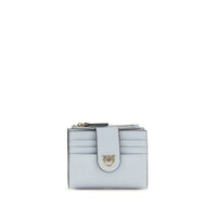 PINKO Blue Calf Leather Bos Taurus Wallet