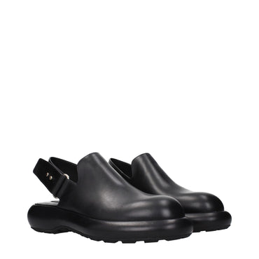 Jil Sander Black Leather Clogs