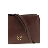 PINKO Brown Calf Leather Bos Taurus Shoulder Bag