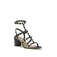 Valentino Garavani Black Calf Leather Bos Taurus Platform Sandals