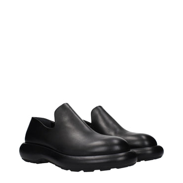 Jil Sander Black Leather Slip-On Loafers