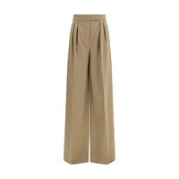 Max Mara Beige Fleece Wool Casual Pants