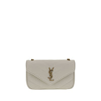 Saint Laurent White Lamb Ovis Aries Aries Shoulder Bag