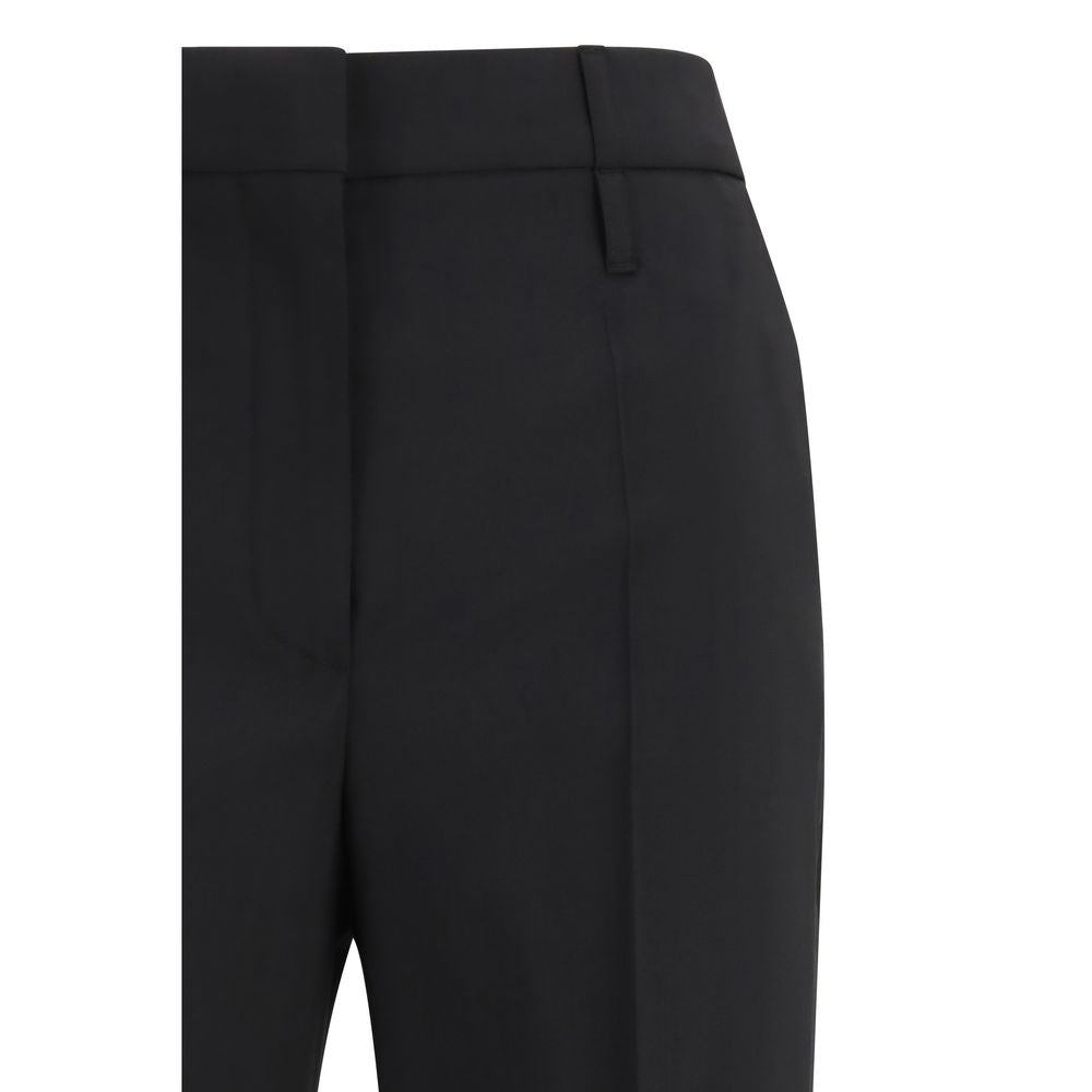 Max Mara Black Fleece Wool Flared Pants