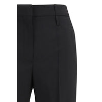 Max Mara Black Fleece Wool Flared Pants