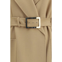 Max Mara Beige Fleece Wool Coat