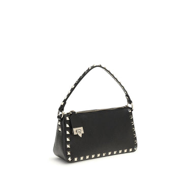 Valentino Garavani Black Calf Leather Bos Taurus Shoulder Bag