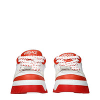 Versace White Leather Athletic Sneakers