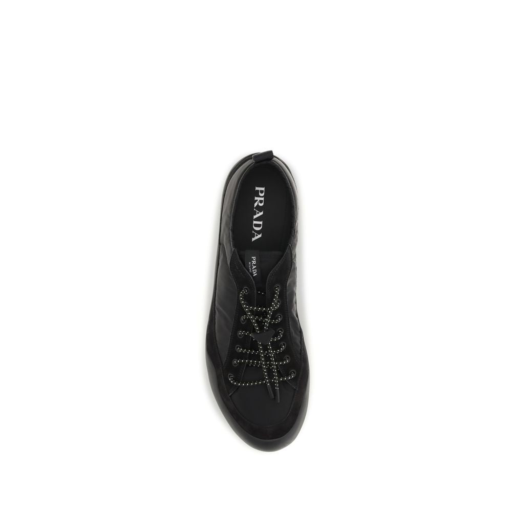 Prada Black Calf Leather Bos Taurus Athletic Sneakers