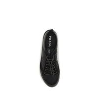 Prada Black Calf Leather Bos Taurus Athletic Sneakers