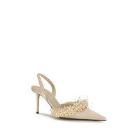 MACH & MACH Beige Silk Pumps