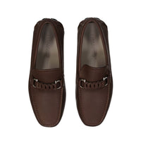 Salvatore Ferragamo Brown Calfskin Slip-On Loafers