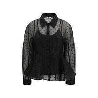 Ganni Black Recycled Polyester Pattern Shirt