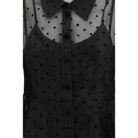 Ganni Black Recycled Polyester Pattern Shirt