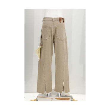 Darkpark Beige Cotton Relaxed Fit Jeans