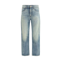 7FOR Blue Cotton Relaxed Fit Jeans