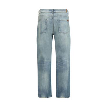 7FOR Blue Cotton Relaxed Fit Jeans