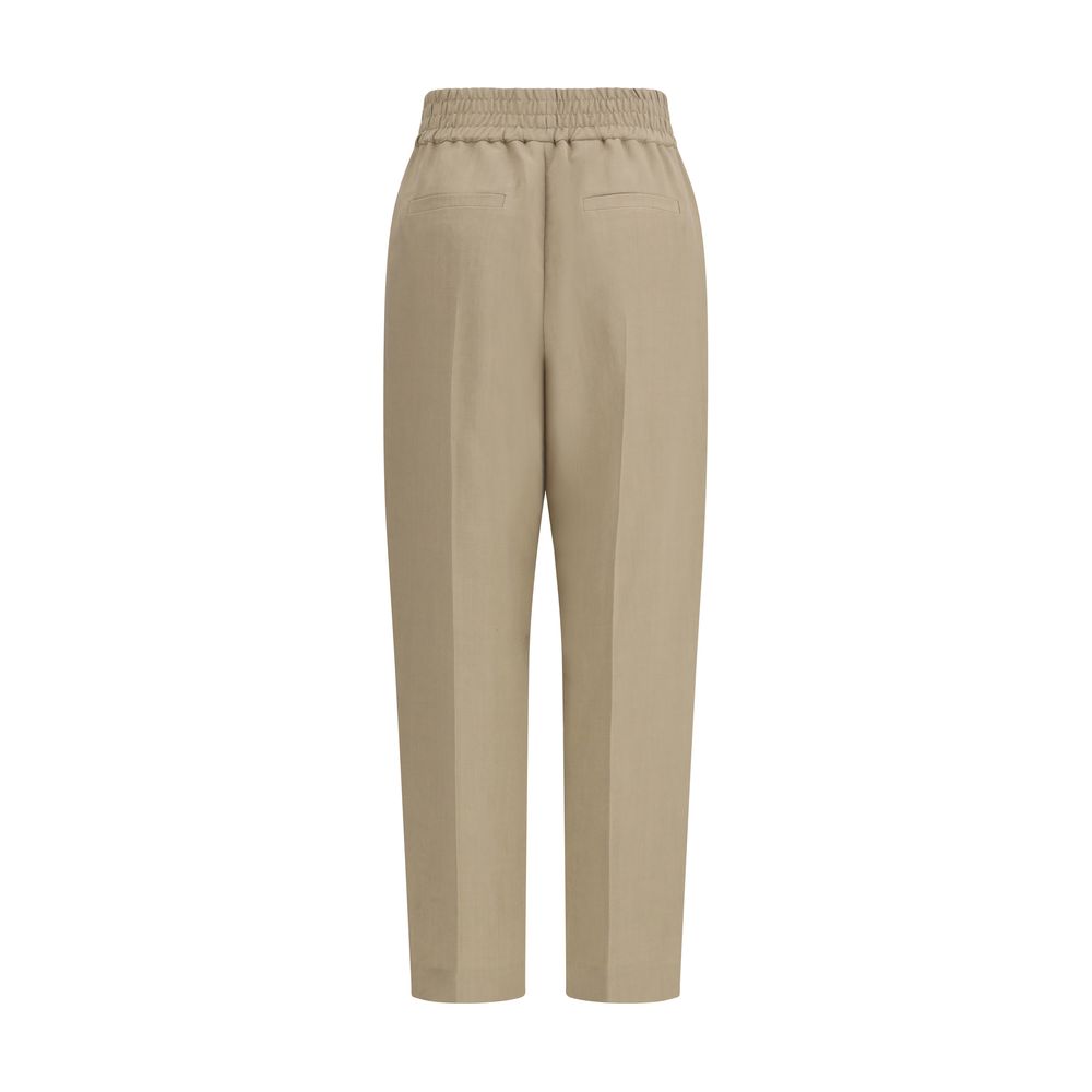 Brunello Cucinelli Beige Viscose Casual Pants