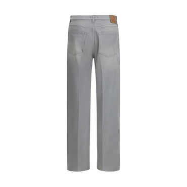 Prada Gray Cotton Straight-Leg Jeans