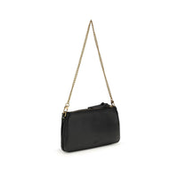 PINKO Black Calf Leather Bos Taurus Shoulder Bag