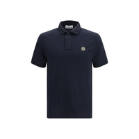 Stone Island Blue Cotton Polo Shirt